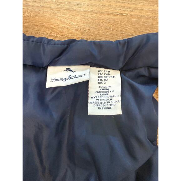 Tommy Bahama Puffer Vest Size 24 Months 2T Navy Zip Vest - Picture 4 of 6